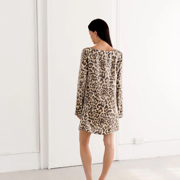 A Bronze Age Monroe Dress | Leopard Gloss Satin Bias-Cut Mini - Picture 3 of 9